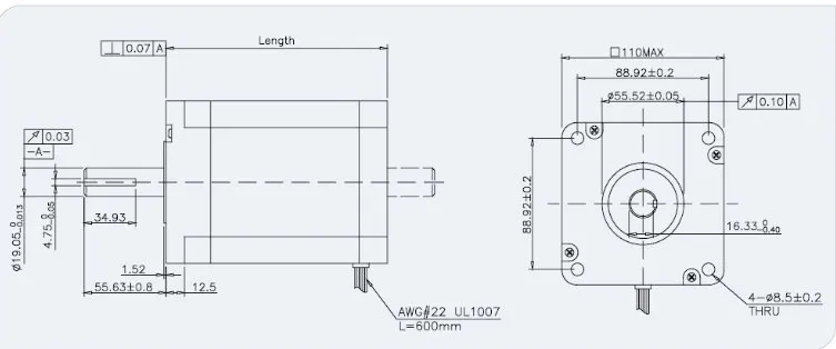 110mm 1.8 Degree Customized Hybrid Stepper Motor (MP110YG200-5)