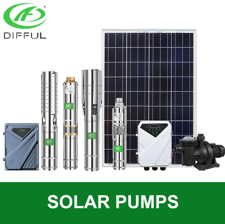 110V 1500W DC Submersible Solar Pumps Deep Well Pump with Solar