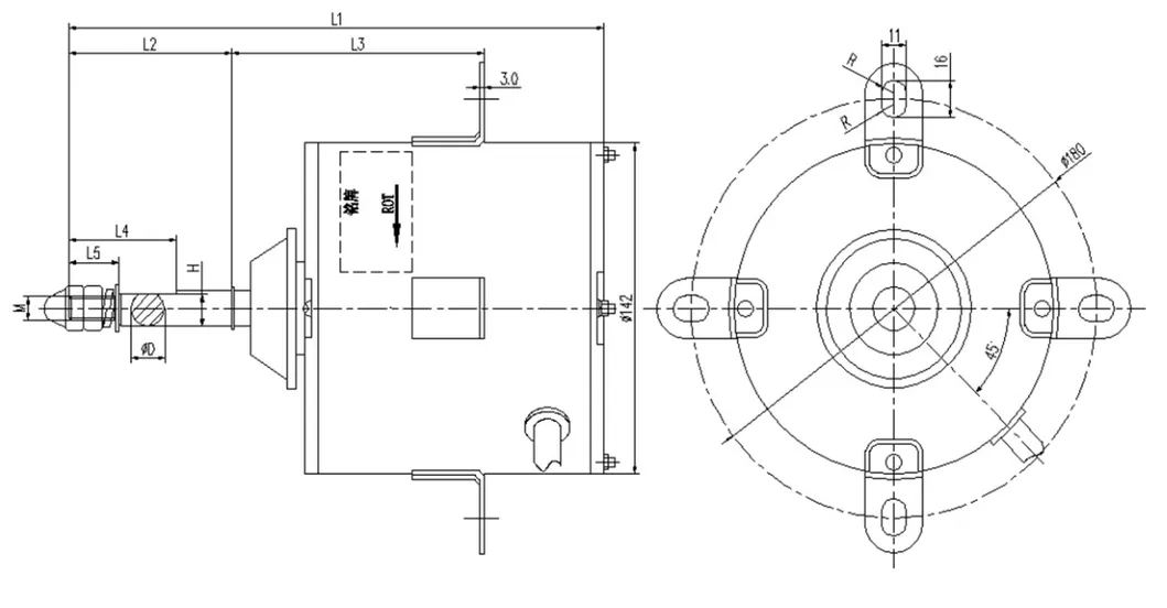 200W 50Hz Air Conditioning Electric AC Fan Motor for Air Energy Heat Pump Units