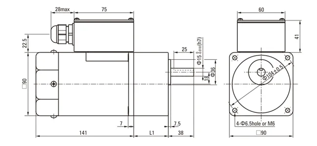 220V 90W 50Hz 0.7A Electric Induction AC Gear Motor