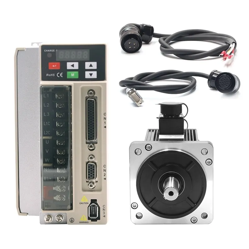 3phase 220V 1.5kw 6nm, AC Servo Motor, DC Motor, Gear Motor, Brake Motor with Driver for CNC Equipment