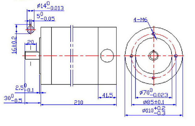 48VDC 2700rpm 1, 8n. M 508W Magnet DC Motor
