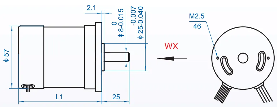 57mm 8 Phase Brushless DC Motor, BLDC Motor with Encoder