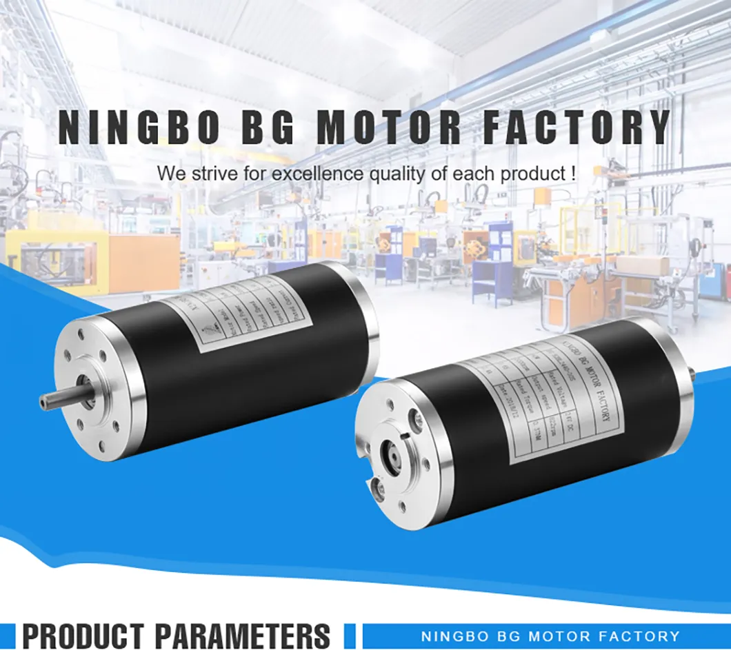63mm High Torque Permanent Magnet Brushed DC Motor 12V 24V 36V 40V 48V 60V Power 50W 100W 150W 200W