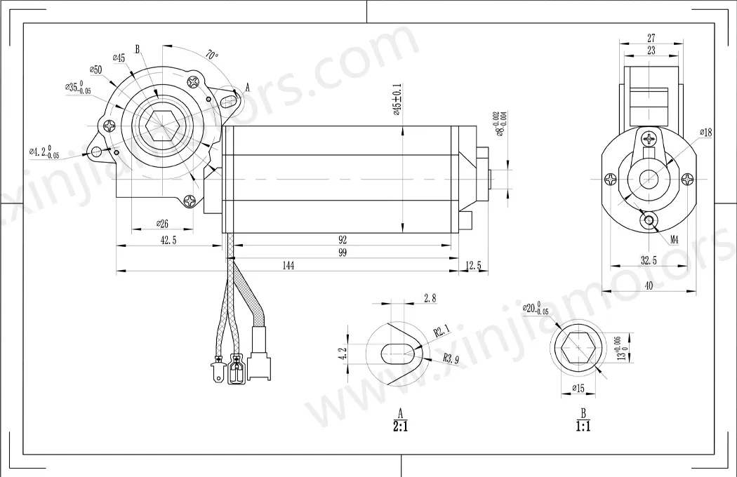 80W DC 12V/24V 45rpm DC Worm Gear Motor for Garage Door Opener