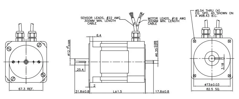 82mm DC Brushless Motor with 5000rpm 1.51 Nm (MB082GA400)