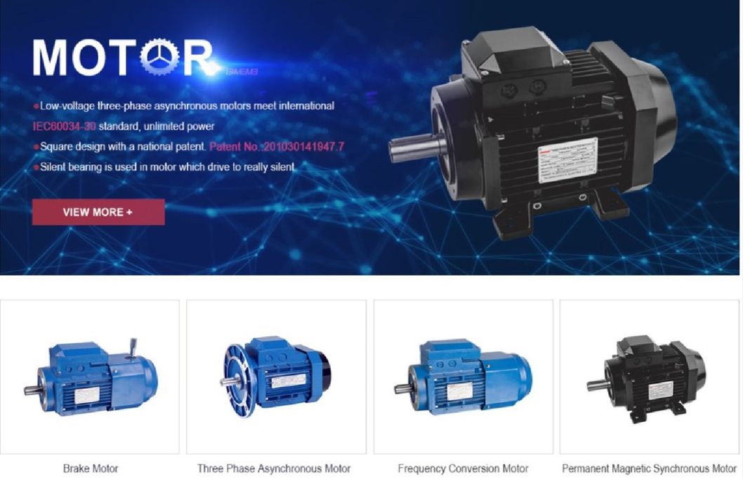 AC Gear Motor Electric 220V Machine Drive Synchronous Induction Asynchronous Single Phase Three Engine Speed Drive Stepper Engine Y3 Series One Horsepower Motor