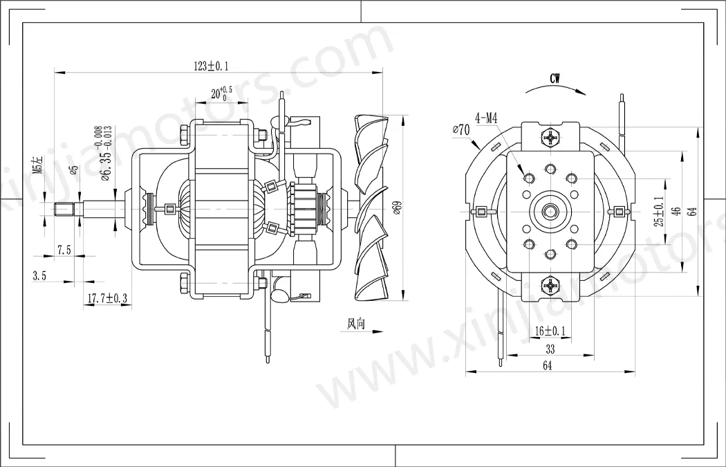 AC Motor DC Motor Electric Processor Motor High Speed Motor for Kitchen Application Hc7020