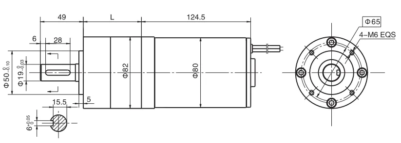 Brushed DC Motor 12V/24V 82mm Planetary Gear Motor
