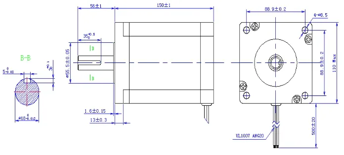China 3phase Stepper Motor NEMA42 Stepping Motor for CNC Sewing Machine