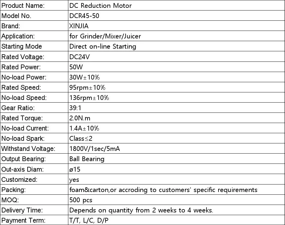 DC Worm Gear Motor with 24V for Office Equipment Lifting Table