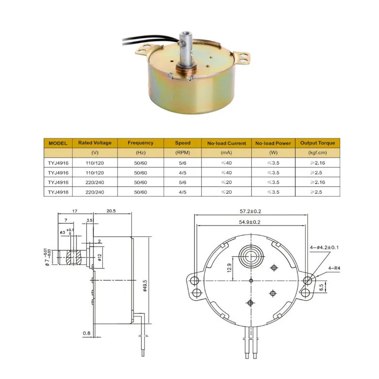 Electric AC Micro Stepper Gearbox Motor for Electronic Instruments/Eletrical Andiron
