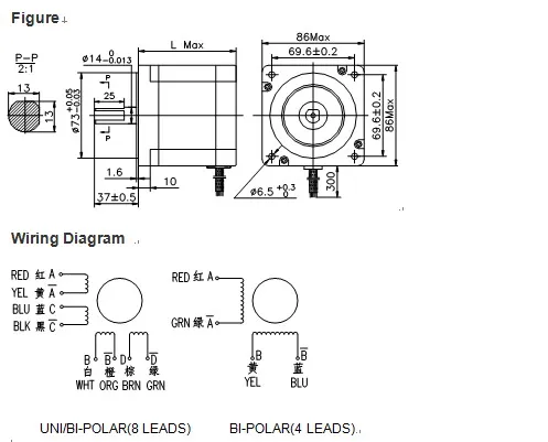 Electric Motor NEMA34 1.8° 86HS2a126-278 Stepping Motor Stepper Motor