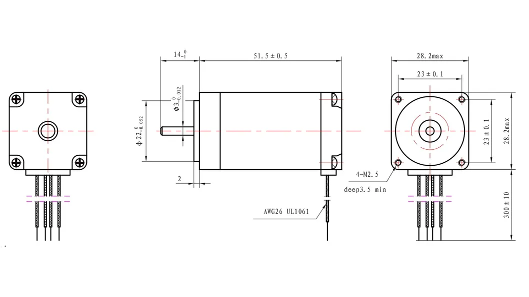 Hot 1.8 Degree NEMA 11 Micro Stepper Motor (28SHD4501-14P)