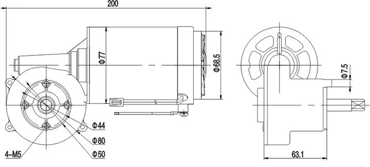 Lanshan E00 Home Appliances Brushed Motor High Torque Low Speed 48rpm Brush DC Gear Motor