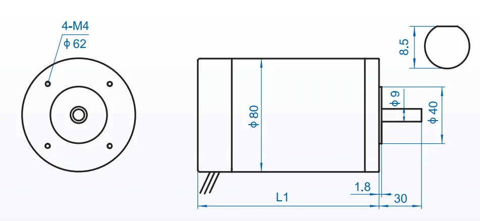 Size 80mm Pm DC Electric Moto 12volt/24volt Option for Optical Encoder