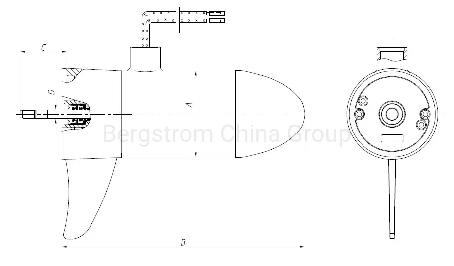 up to 1200W 12V, 24V, 36V 1900RPM electric dc motor trolling motor outboard boat motor BZY21AG -0501