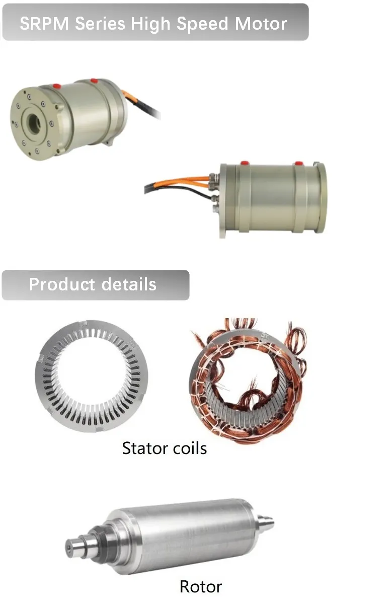 Water Cooled 10kw 12000rpm High Speed Brushless AC Motor