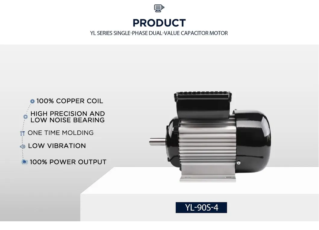 YL-90S-4 YL Series Single-Phase Dual-Value Capacitor Motor